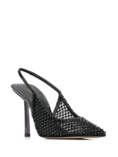 Shop Le Silla Gilda Mesh-panel Pumps In Black