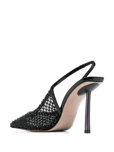 Shop Le Silla Gilda Mesh-panel Pumps In Black