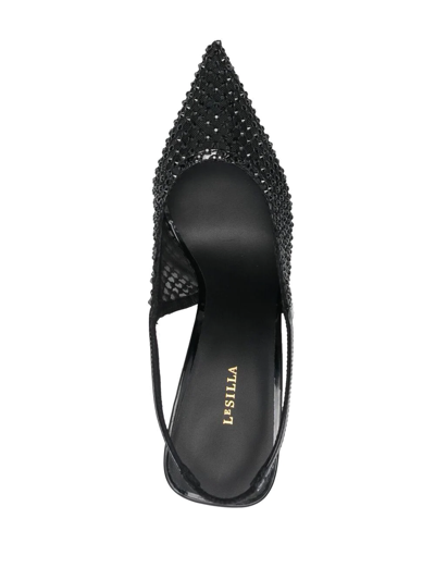 Shop Le Silla Gilda Mesh-panel Pumps In Black