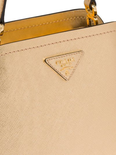 Shop Prada Logo-detail Tote Bag In Gold