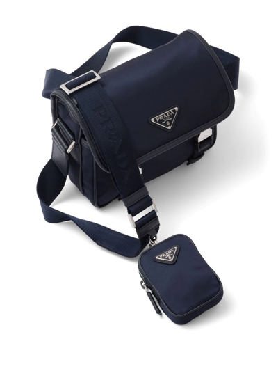 Shop Prada Re-nylon Shoulder Bag In Blue