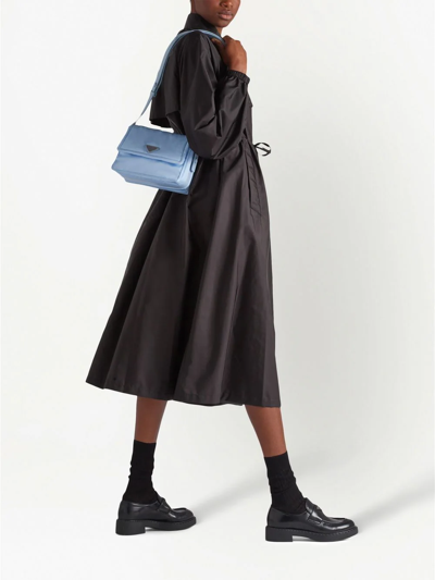 Prada Small Padded Re-nylon Shoulder Bag In Blue