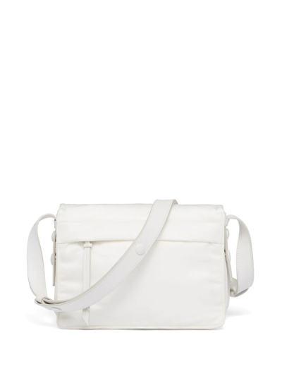 White Small Padded Re-nylon Shoulder Bag