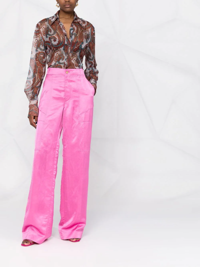 Dsquared2 Sheer Paisley-print Shirt In Brown