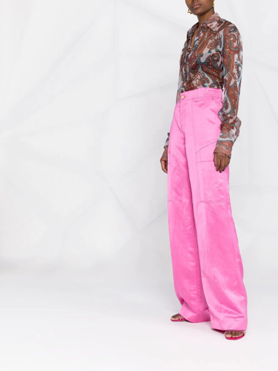 Dsquared2 Sheer Paisley-print Shirt In Brown
