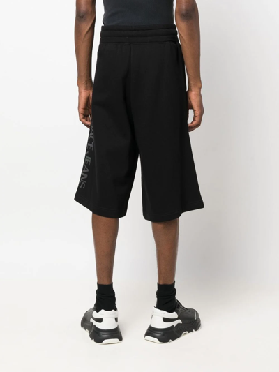 Shop Versace Jeans Couture Logo-print Shorts In Black