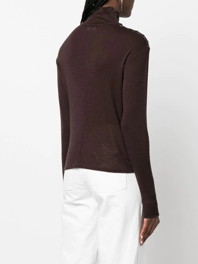 Shop Filippa K Noor Roll-neck Merino Wool Jumper In Brown