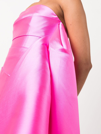 Shop Solace London Strapless Satin-finish Dress In Pink