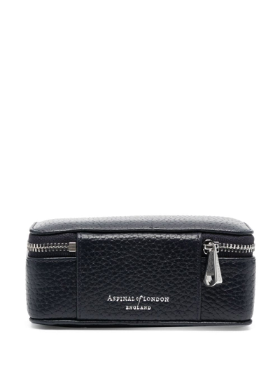 Shop Aspinal Of London Grained Travel Jewellery Case In Blue