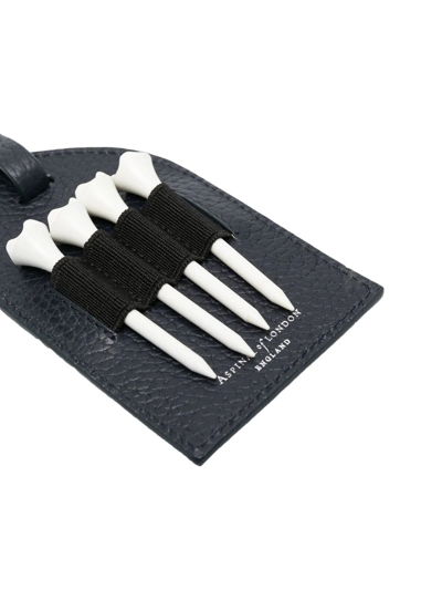 Aspinal Of London Debossed-logo Golf Tee Holder In Blue