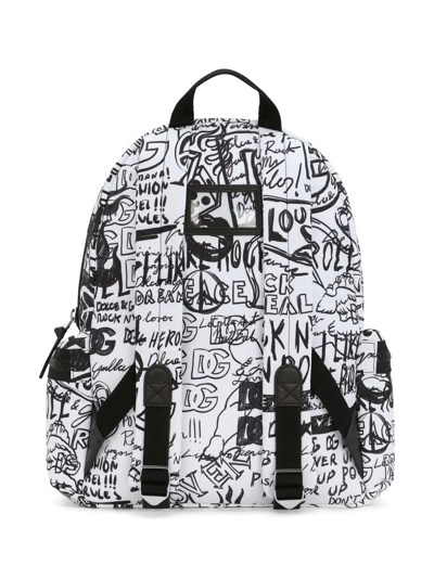 Shop Dolce & Gabbana Graffiti-print Backpack In Ha4ce