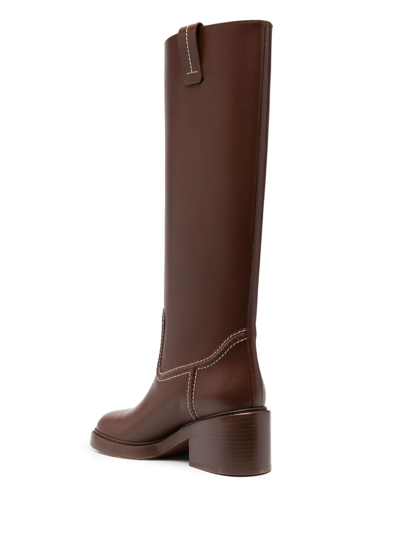 Shop Chloé Knee-high Heeled Boots In Brown