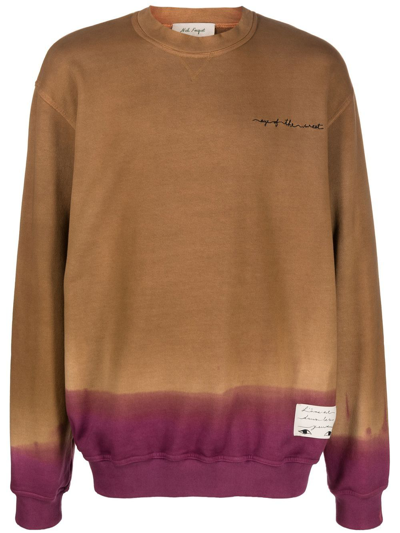Shop Nick Fouquet Logo-embroidered Tie-dye Sweatshirt In Brown