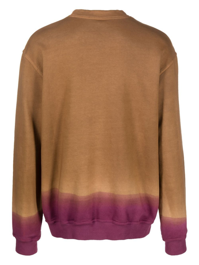 Shop Nick Fouquet Logo-embroidered Tie-dye Sweatshirt In Brown