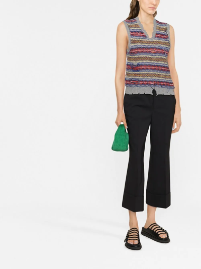 Dsquared2 Cropped Turned-up Trousers In Black