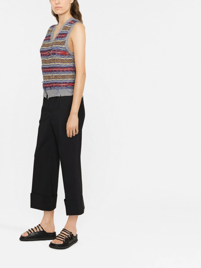 Dsquared2 Cropped Turned-up Trousers In Black