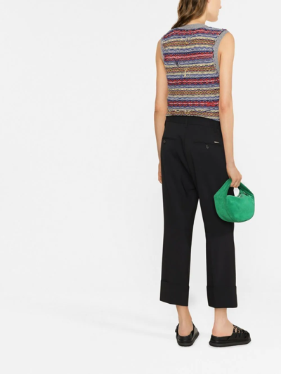 Dsquared2 Cropped Turned-up Trousers In Black