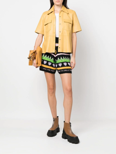 Joshua Sanders Graphic-print Knitted Shorts In Black