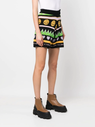 Joshua Sanders Graphic-print Knitted Shorts In Black