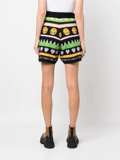 Shop Joshua Sanders Graphic-print Knitted Shorts In Black