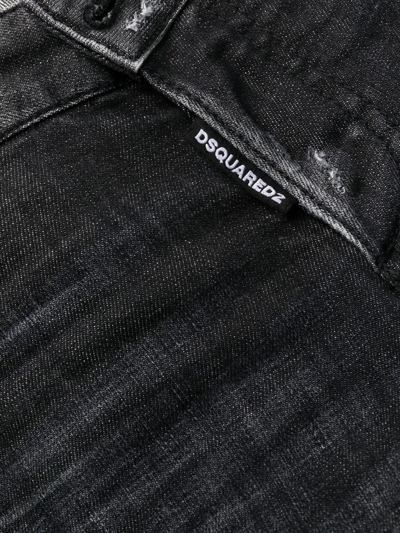 Dsquared2 Distressed Cropped Jeans In Grey