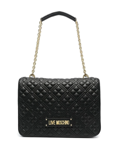 Love Moschino Logo-lettering Quilted Shoulder Bag In Black | ModeSens