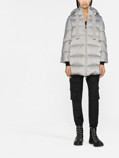 Herno Raso Hooded Padded Coat In Grey