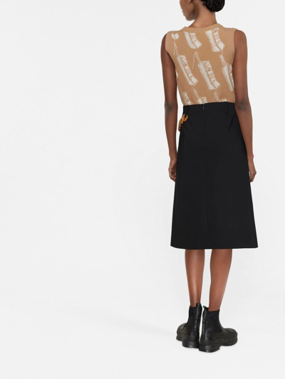 Stella Mccartney Chain-trimmed Midi Skirt In Black