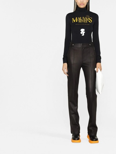 Raf Simons Raptor-print Long-sleeved Top In Black