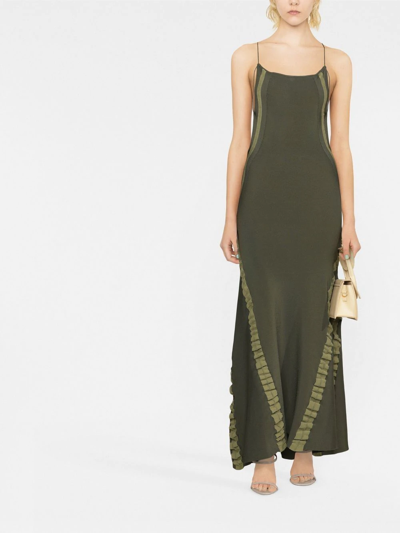 Jacquemus Scoop-neck Spaghetti-strap Dress In Green