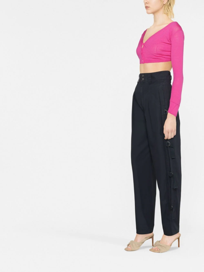 Shop Jacquemus Cropped Button-fastening Cardigan In Pink