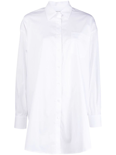 Shop Iceberg Stretch-cotton Poplin Shirt In White