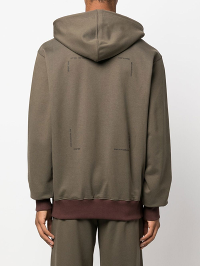 Shop Helmut Lang Drawstring Logo-print Hoodie In Green