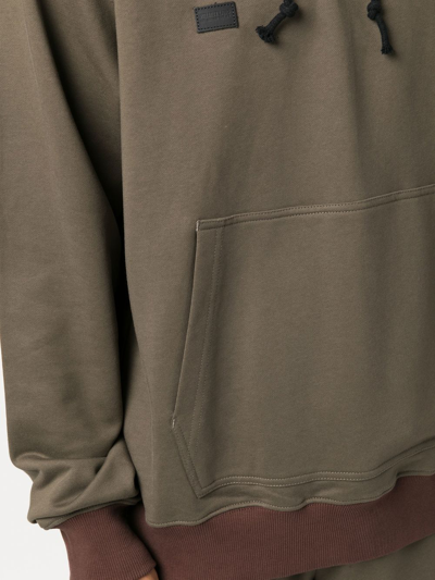Helmut Lang Drawstring Logo-print Hoodie In Green