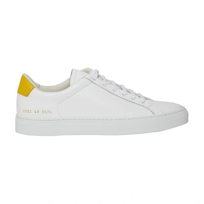 Shop Common Projects Original Achilles Low Nubuck Sneakers In White Yellow