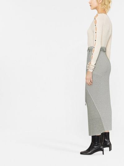 Proenza Schouler Micro-rib Button-embellished Jumper In Neutrals