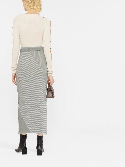 Proenza Schouler Micro-rib Button-embellished Jumper In Neutrals