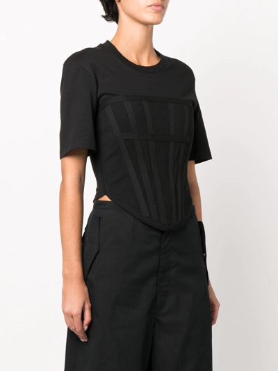 Shop Dion Lee Corset Bodice T-shirt In Black