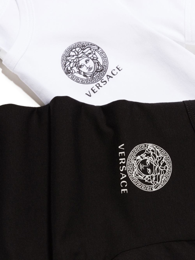 Shop Versace Two-pack Logo-print T-shirts In White