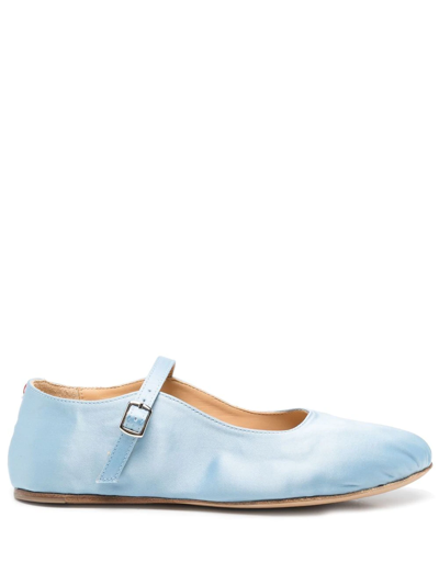 Shop Azi.land Buckle-fastened Ballerina Shoes In Blue