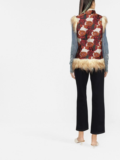 Shop La Doublej Faux-fur Trimmed Gliet In Neutrals