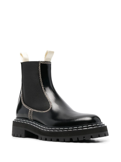 Shop Proenza Schouler Polished Leather Chelsea Boots In Black