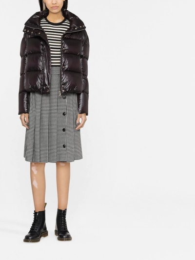 Shop Patrizia Pepe Hooded Puffer Jacket In Black