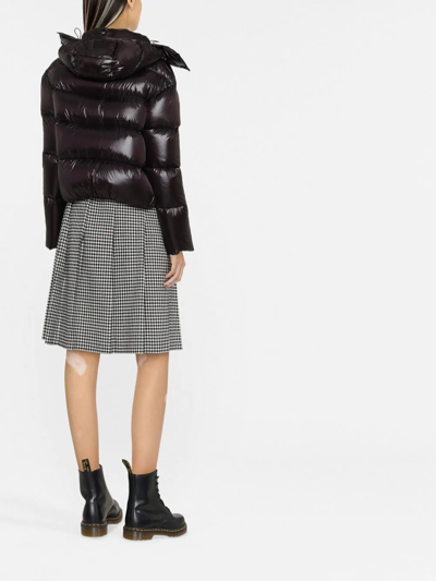 Shop Patrizia Pepe Hooded Puffer Jacket In Black