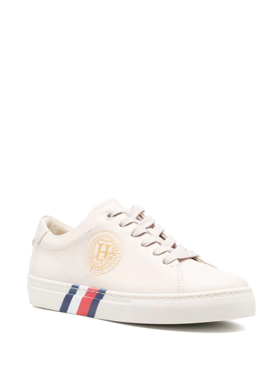 Shop Tommy Hilfiger Elevated Crest Low-top Sneakers In Nude