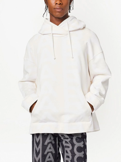 Shop Marc Jacobs Monogram Oversized Drawstring Hoodie In White
