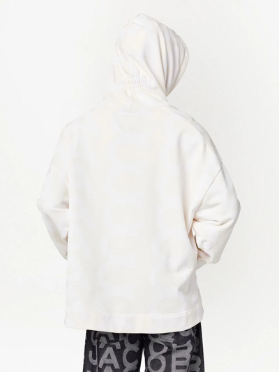 Shop Marc Jacobs Monogram Oversized Drawstring Hoodie In White