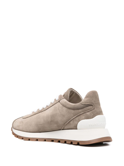 Brunello Cucinelli Bead-detailing Low-top Sneakers In Neutrals