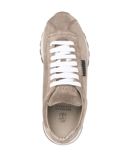 Brunello Cucinelli Bead-detailing Low-top Sneakers In Neutrals