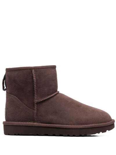 Shop Ugg Classic Mini Ii Shearling Ankle Boots In Brown